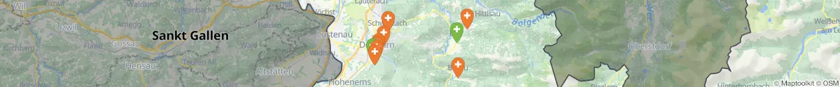 Kartenansicht für Apotheken-Notdienste in der Nähe von Schwarzenberg (Bregenz, Vorarlberg)